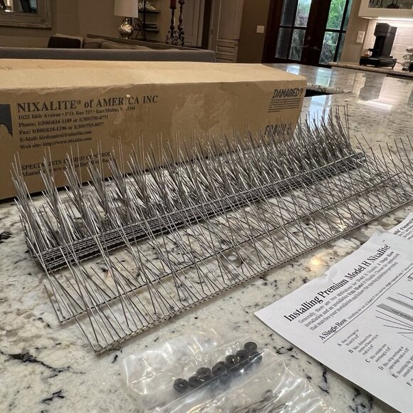 Nixalite Model H Bird Spiked 10 X 2 Feet Wildlife Deterrent Kit Stainless Steel - Picture 5 of 16